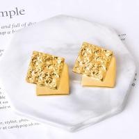 ราคา ต่างหูแฟชั่นใหม่สำหรับผู้หญิงตุ้มหูสตัดสเตนเลสสตีลทรงสี่เหลี่ยมสีทองแหวกแนวของยูกิ (21623568854)