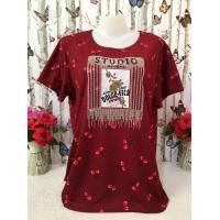 ราคา เสื้อยืด เสื้อผู้หญิง เสื้อยืดผู้หญิง เสื้อยืดสวยๆ รอบอก44 48นิ้ว เสื้อยาว เสื้อคุณแม่40 เสื้อสาวอวบ รุ่น4058 (11503190392)