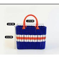 ราคา กระเป๋าสาน ตระกร้าหวายใส่สิ่งของต่าง ทรงแข็งงานสานแหน้นหนาสีสันสวยงาม (21199178811)