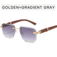 ราคา แว่นตากันแดดไร้กรอบขาไม้ลายไม้สำหรับผู้หญิงรูปร่างลูกศรแว่นตาสี่เหลี่ยมแบบไม่สม่ำเสมอ (18691384302)