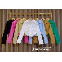 ราคา Mookksri Shop เสื้อครอป เชิ้ตแขนยาว แต่งย่นหน้า กระดุมหน้า ผ้าดี (19930448618)