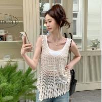 ราคา เสื้อกล้ามไหมพรมถัก เสื้อกล้ามผู้หญิง ปักลาย ใส่เที่ยวทะเล ใส่เดียวก็เซ็กซี่ เสื้อกั๊กไหมพรม 162137 (21551101661)