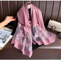 ราคา S9 ผ้าไหมแก้ว ปัดดอก มี 4 ลาย 12 สี ผ้าพันคอ ผ้าคลุมไหล่ ผ้าคลุม ผ้าไหม ของที่ระลึก ของฝากไทยแลนด์ Silk Scarf Embroidery silk scarf (21459836082)