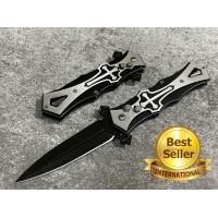 ราคา มีดพก มีดพับ มีดแคมป์ปิ้ง มีดสปริง รุ่น Q 013 สีดำ มีด มีดเอกประสงค์ มีดแคมป์ปิ้ง มีดสะสม มีดสั้น ดีไซน์สวยลายไม้กางเขน (10513928337)