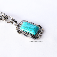 ราคา VINTAGE NECKLACE สร้อยคอวินเทจ ประดับหิน เลือกแบบและสีได้ หินเทอร์ควอยซ์ รุ่น siam vintage1060 by siamonlineshop (21310260508)