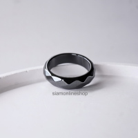 ราคา แหวน หินเฮมาไทต์ แบบเจียเหลี่ยม หินแท้ ไม่ลอก ไม่ดำ faceted hematite ring by siamonlineshop (19922473421)
