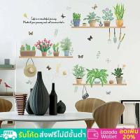 ราคา แต่งห้องใหม่ง่ายๆ สติ๊กเกอร์ ลายกระถางต้นไม้ หลากสี แบบที่ 2 ขนาด 50 70 ซม สติ๊กเกอร์ ธรรมชาติ ตกแต่ง ผนังห้อง ใหม่ ให้สวยงาม สะดุดตา ไม่ซ้ำใคร ลอกออกง่าย ไม่ทิ้งคราบ (18492124615)