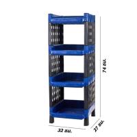 ราคา ชั้นวางของพลาสติก 4 ชั้น ชั้นเก็บของ ขนาด 32 x 27 x 74 cm (15993026074)
