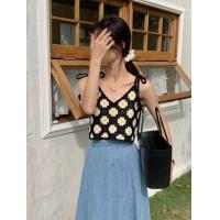 ราคา เสื้อลายเดี่ยวถักแฮนเมดผูกไหล่ ้ตัวสั้นแบบเอวลอย Y71 (21471025075)