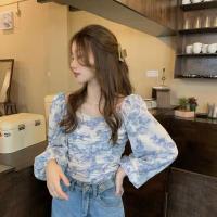 ราคา เสื้อชีฟองปาดไหล่สุดน่ารักลายดอกเเขนยาว เสื้อผ้าสไตล์เกาหลี เนื้อผ้านิ่มใส่สบาย สินค้าพร้อมส่ง (18281845849)