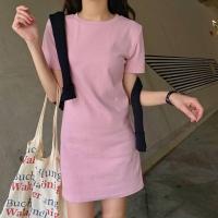 ราคา เดรส เดรสสไตล์เกาหลี เดรสแขนสั้น สไตล์สลิม กระโปรงทรงเอ กระโปรงเสื้อยืด ชุดสวย เดรสน่ารัก ผ้ายืด สวมใส่สบาย (12821564379)