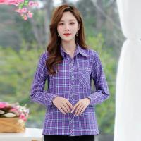 ราคา สินค้าพร้อมส่ง เสื้อเชิ้ตผู้หญิงลายสก๊อต แขนยาวแฟชั่น ระบายอากาศสบาย (21576127574)