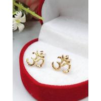 ราคา jewery33 K109 ต่างหูโอม เทพเจ้าแห่งความสำเร็จ พระพิฆเนศ 18k ประดับเพชรCZ (18176502870)