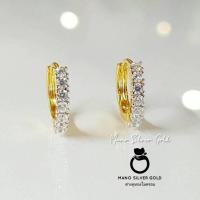 ราคา ต่างหูเพชรCz 0453 ต่างหูเพชรแถวเดียว ต่างหูทองไมครอน ต่างหูทองสวย ต่างหูเศษทองแท้ (1193164367)