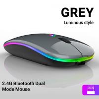 ราคา Wireless Mouse 2 4G Mouse เมาส์ไร้สาย เมาส์บลูทูธ Mouse Bluetooth เสียงปุ่มเงียบ เมาส์บลูทูธ แบบชาร์จไฟได้พร้อมไฟ RGB (20909667981)