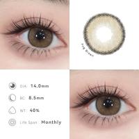 ราคา ค่าสายตาสั้น 100 800 คอนแทคเลนส์ค่าสายตาสั้นสีธรรมชาติ Fog BROWN 14 0mm Monthly Replace (21060418374)