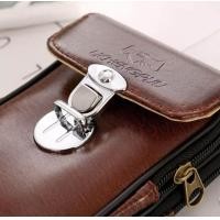 ราคา กระเป๋าคาดเอวใส่โทรศัพท์มือถือแบบตั้งเรียบ กระเป๋าอเนกประสงค์ลำลองสองชั้นใส่มือถือ เรียบหรูกันน้ำได้ (1026212547)