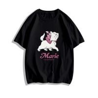 ราคา พร้อมส่งจากกทม มาถึงใน 3วัน print T shirt Marieลูกแมวน่ารักพิมพ์เสื้อยืดแขนสั้นหลวม (21065460285)