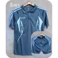 ราคา ชุดโปโลออกกำลังกายผู้ชาย เสื้อ กางเกง ใส่สบายเนื้อผ้าดี (21173882595)