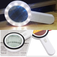 ราคา 30X แว่นขยายที่มีแสง มือถือแว่นขยายขนาดใหญ่คู่เลนส์กระจก LED แว่นขยายสำหรับผู้สูงอายุอ่าน (4263850373)