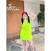 ราคา เสื้อแขนกุดทรงยาวสีนีออนสะท้อนแสงงง (21542256204)
