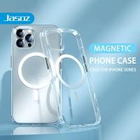 ราคา Jasoz Magnetic Case iphone 11 XR 12 13 14 pro max Magsafe shockproof magnetic charging clear case for Iphone X XS 7Plus 8Plus (21516796683)