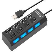 ราคา 4 Ports USB Hub Splitter USB 2 0 Hub LED with 4 ON OFF Switches for Tablet Laptop Computer Notebook (20864535570)