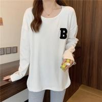 ราคา KeaKai พร้อมส่ง เสื้อยืด แขนยาว oversize กันหนาว ผ้าไหม แหวกข้างเบาๆ ปักตัวอักษร แฟชั่น ผู้หญิง (21368677352)