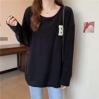 ราคา KeaKai พร้อมส่ง เสื้อยืด แขนยาว oversize กันหนาว ผ้าไหม แหวกข้างเบาๆ ปักตัวอักษร แฟชั่น ผู้หญิง (21368677357)