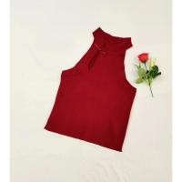 ราคา Lune Grace J160 เสื้อกล้ามคอจีนแต่งกระดุมหน้า เสื้อครอปไหมพรมแขนกุด (18848336018)