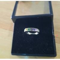 ราคา แหวนพลอยตัวเรือนเงิน แหวนเรียบๆ ตัวเรือนเงินอัลปาก้า แหวนพลอยหลากสีเสริมดวง RA 01 1 (20533497286)