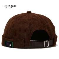 ราคา Lijing หมวกไร้ขอบผ้าลูกฟูกสำหรับผู้ชายหมวกแก๊ปทหารเรือหมวกทรงกะโหลก (10243576643)