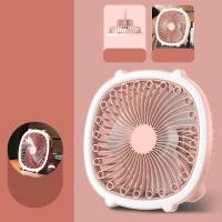 ราคา พัดลมตั้งโต๊ะ ไร้สาย พัดลมพกพา มีไฟLED usb fan พับได้ แขวนได้ แรงลม 4ระดับ พัดลมชาร์จแบตUSB (21733505398)