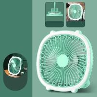 ราคา พัดลมตั้งโต๊ะ ไร้สาย พัดลมพกพา มีไฟLED usb fan พับได้ แขวนได้ แรงลม 4ระดับ พัดลมชาร์จแบตUSB (21733505397)