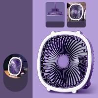 ราคา พัดลมตั้งโต๊ะ ไร้สาย พัดลมพกพา มีไฟLED usb fan พับได้ แขวนได้ แรงลม 4ระดับ พัดลมชาร์จแบตUSB (21733505399)