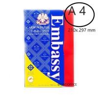 ราคา กระดาษคาร์บอน กระดาษก๊อปปี้ สำหรับเขียน สีน้ำเงิน EMbassy มีขนาดA4 F4 (21415463537)