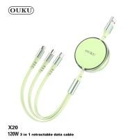 ราคา OUKU X20 3in1 สายชาร์จ 3 หัว พร้อมตลับเก็บสายชาร์จ Fast Charger 120W ความยาว1 2 เมตร สำหรับ iOS Micro Type C สายทนทานไม่บิดง่าย พกพาง่าย สะดวกต่อการใช่งาน (20661023622)