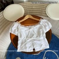 ราคา พร้อมส่ง 7 สี มีซับใน ครอปแขนตุ๊กตา ครอปแต่งลูกไม้ เสื้อเวียดนาม ครอปลูกไม้ผ่าหน้า (21493099798)