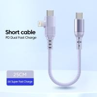 ราคา Elough สายเคเบิลแบบ2 In 1 Type C เคเบิลยูเอสบีไปยังสายเคเบิลหลอดไฟที่ชาร์จไฟรวดเร็ว USB แบบสั้นสำหรับสายแถบพลังงาน Samsung Xiaomi IPhone15 (21622348163)