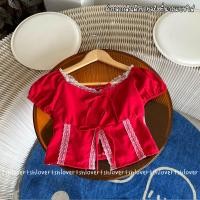 ราคา พร้อมส่ง 7 สี มีซับใน ครอปแขนตุ๊กตา ครอปแต่งลูกไม้ เสื้อเวียดนาม ครอปลูกไม้ผ่าหน้า (21493099800)