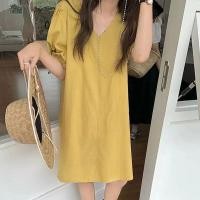 ราคา ชุดเดรสกระโปรงสั้น เดรสมินิสีน่ารักสดใส เดรสเรียบๆสไตล์เกาหลี ชุดเดรสกระโปรงใส่เที่ยวสวยๆพร้อมส่ง (21308095690)