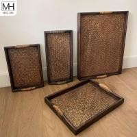 ราคา ถาดไม้สานหูโค้ง ถาดหูโคเง ถาดสาน ถาดไม้สาน ถาดเสริฟน้ำ ถาดสี่เหลี่ยมใส่ของ ถาดใส่ของเสื่อกก (9164298069)