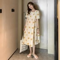 ราคา ชุดคลุมท้องสไตล์เกาหลี ชุดคลุมท้องลายจุดสีเหลืองพาสเทล แฟชั่นใหม่ ลายน่ารัก ผ้าใส่สบาย ชุดกระโปรงพิมพ์ลาย (13449200661)