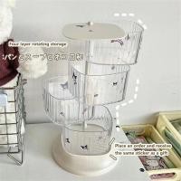 ราคา ชั้นวางเครื่องสำอาง 4 ชั้น ใส่ของอนกประสงค์ ชั้นใส่ของหมุนได้ ที่ใส่กิ๊บใส่ยางมัดผม กันผุ่นเก็บของได้เยอะ (21273401209)