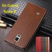 ราคา เคสหนังสำหรับ Note4 Samsung Galaxy Note 4 N910F N9100เคสซองหนังพลิกฝาครอบการดูดด้วยแม่เหล็ก (21322504079)