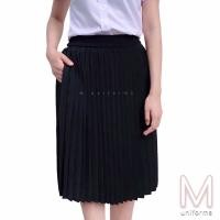 ราคา Maneenush กระโปรงพลีทมีกระเป๋า ยาว 14 24 Freesize เอว 23 30 กระโปรงนักศึกษา ผ้าหางกระรอก (3743262149)