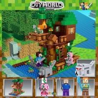 ราคา มีไฟ ของเล่นตัวต่อ ตัวต่อมายคราฟ Minecraft บ้านมายคราฟ บล็อกตัวต่อ หมู่บ้านมายคราฟ ของเล่นสำหรับเด็ก (21515680089)