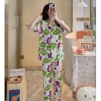 ราคา ส่งเร็วพิเศษ Alinda shop มาใหม่ ชุดนอน เสื้อแขนสั้น กางเกงขายาว คอตตอนผสมการ์ตูน ขนาดใหญ่ ผ้านิ่มมาก กระดุมหน้าคอปก อก42 ฟรีไซส์ DC (20999471211)