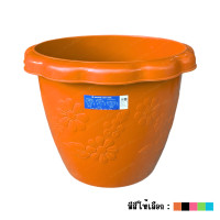 ราคา กระถาง อ่างบัว ทรงสูง อ่างบัวปากกว้าง 22 นิ้ว อ่างพลาสติก ก้นทึบไม่เจาะรู อ่างบัวใหญ่ลายดอกไม้ model 036 (21406853589)