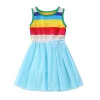ราคา Babyonline Y276 A5 ชุดเดรสเสื้อกล้ามลายสายรุ้งกระโปรงผ้าชีฟอง (4037224733)